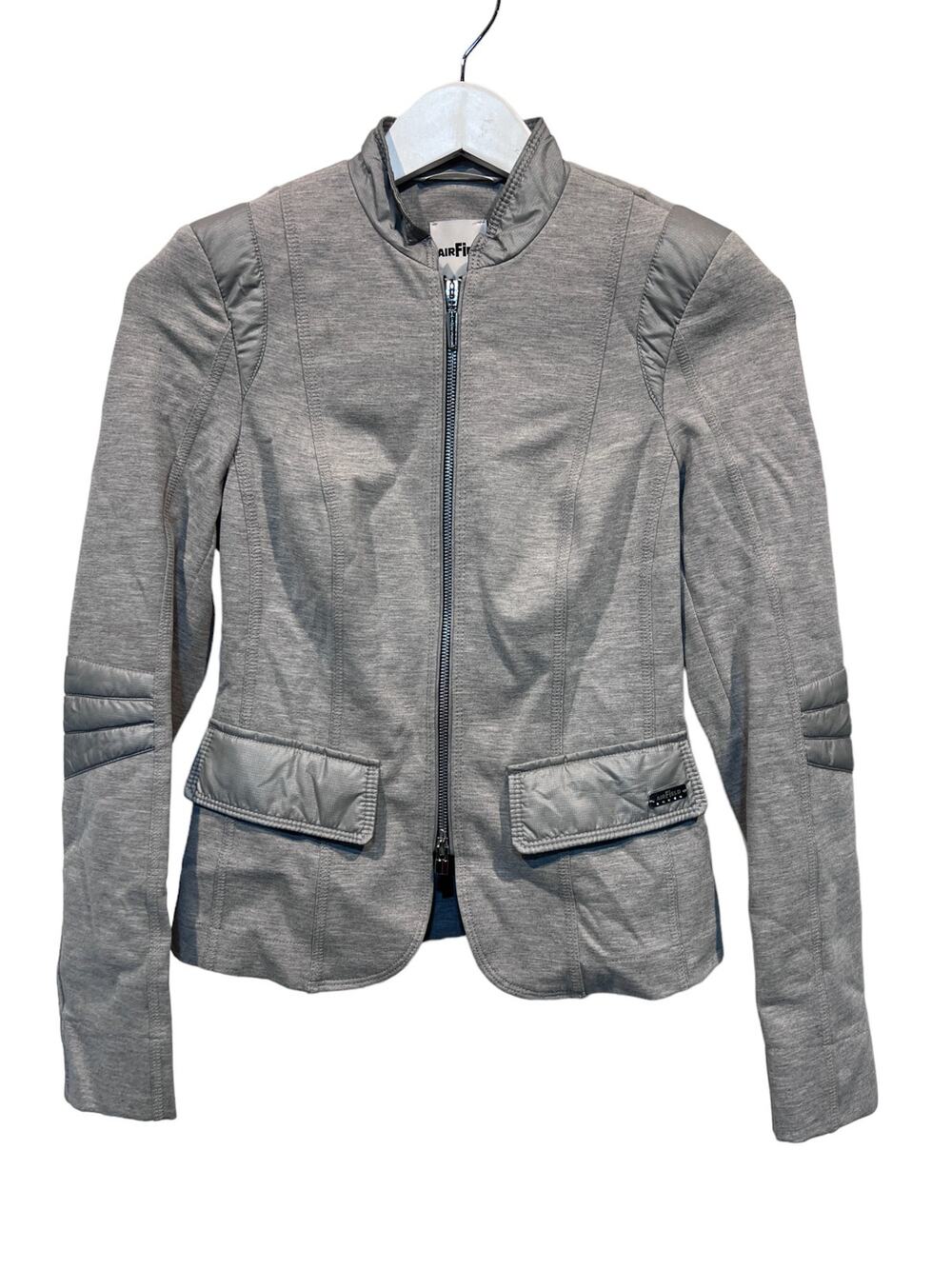 Airfield Jacket Womens Full Zip Fitted Faux Pockets Round Neck Measures Small